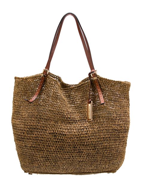 michael kors lola raffia bag|Michael Kors raffia tote bag.